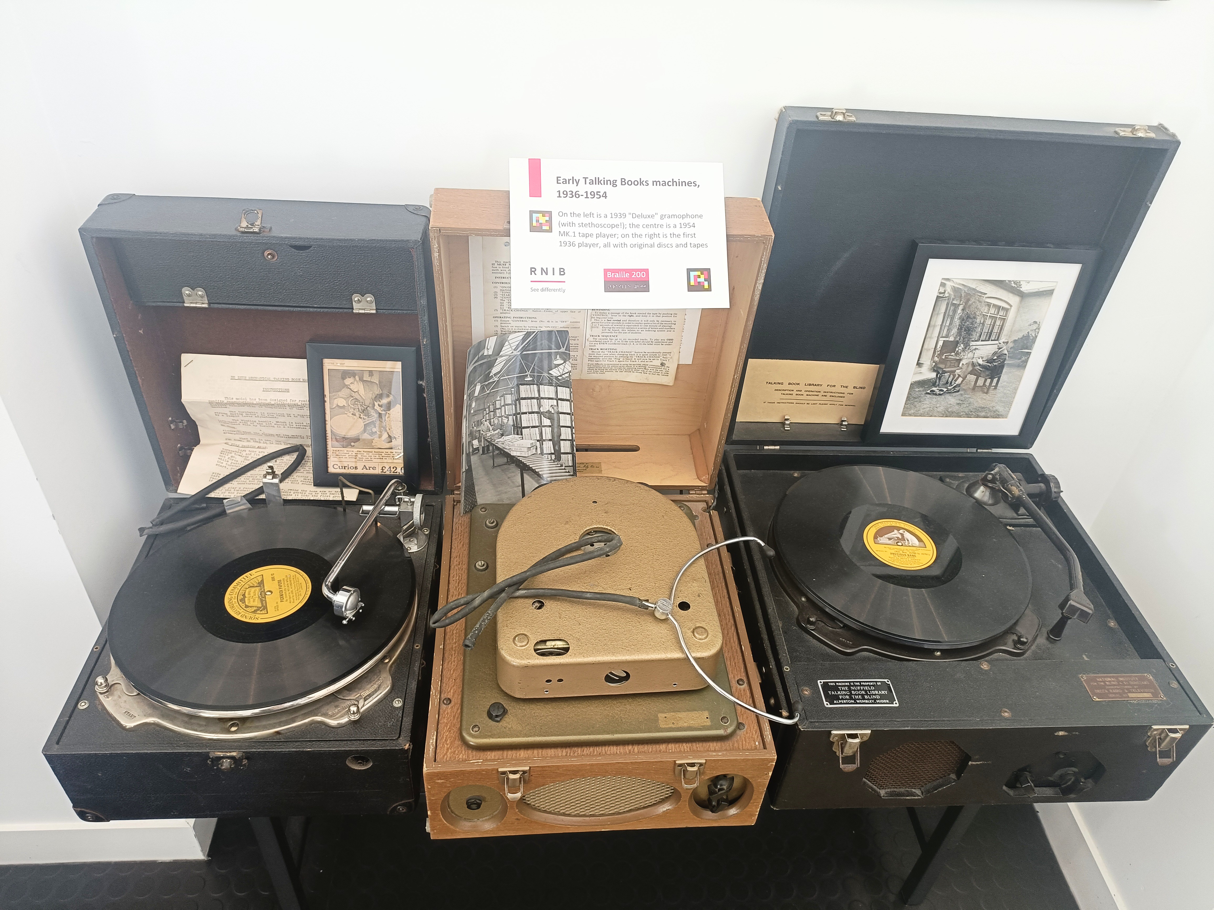 An image of two record players.
